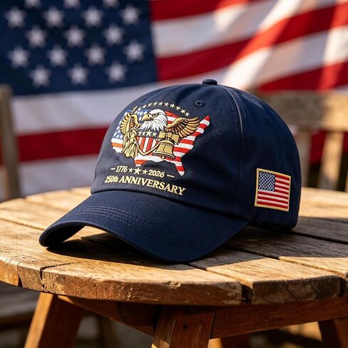 250th Anniversary USA Hat United States 1776-2026 Embroidered Eagle Adjustable Baseball Cap 250 Year Independence hat with Eagle Flag Design for Men Women Dark Blue in Saudi Arabia