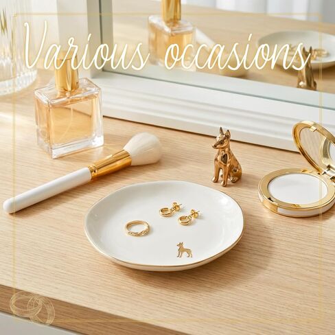 InnoBeta Doberman Gifts for Women, Gifts for Doberman Lover Ceramic Jewelry Tray, Decorative Trinket Dish for Rings Earrings Necklaces Bracelet, 4.75" in Kuwait