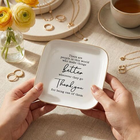 Retirement Gift Ring Dish for Women,Inspirational Ceramic Jewelry Tray, Trinket Dish for Teacher, Coworker, Mom, Birthday, Mother’s Day Gift, 4.52Inch in Kuwait