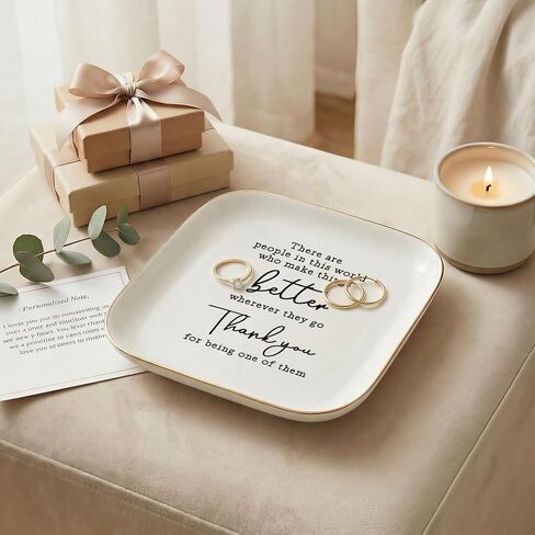 Retirement Gift Ring Dish for Women,Inspirational Ceramic Jewelry Tray, Trinket Dish for Teacher, Coworker, Mom, Birthday, Mother’s Day Gift, 4.52Inch in Kuwait