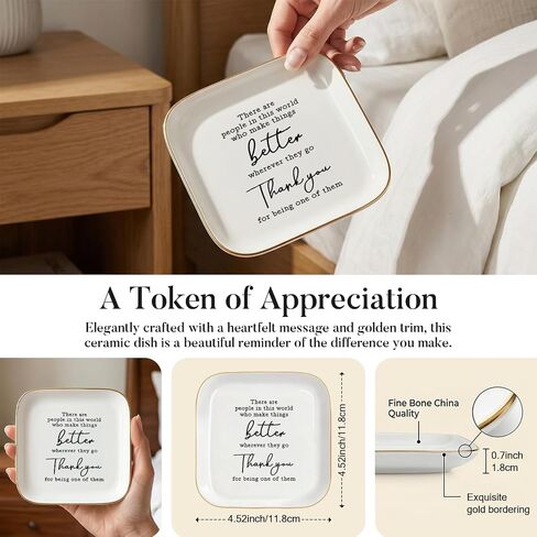 Retirement Gift Ring Dish for Women,Inspirational Ceramic Jewelry Tray, Trinket Dish for Teacher, Coworker, Mom, Birthday, Mother’s Day Gift, 4.52Inch in Kuwait