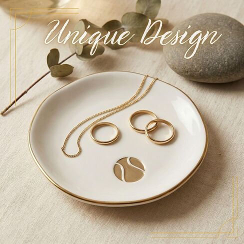 InnoBeta Tennis Gifts for Women - Tennis Ball Jewelry Dish 4.75" - Decorative Trinket Dish for Rings Earrings Keys - Birthday, Mother's Day, Christmas Gift in Kuwait
