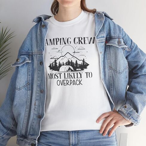 Camping Crew Most Likely to Custom Text Matching T-Shirts, Summer Hiking Trip Matching T-Shirt, Holiday Adventure Camp Trip Matching Tshirt, Gift for Friends, Family Members Multicolor in Saudi Arabia