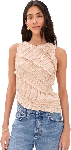 Free People Women's Pink Sands Smocked Top in Saudi Arabia