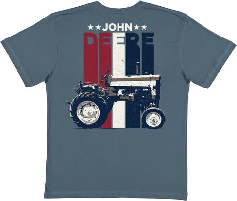 John Deere Red, White & Blue Patriotic Tractor Tee Shirt in Kuwait