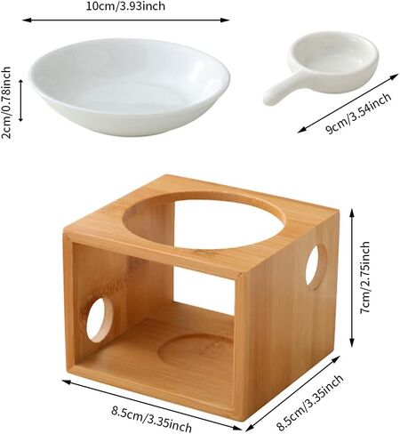 Wooden Essential Oil Burner, Aromatherapy Burner Oil Warmer Diffuser for Yoga Spa Decoration, Scented Waxmelt Burner with Tealight Candle Holder for Home Birthday Wedding Present in Saudi Arabia