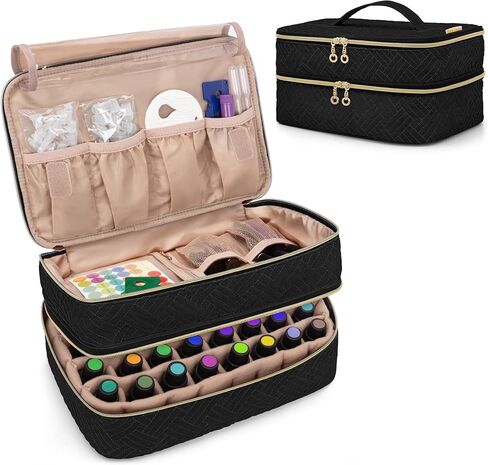 BAFASO Essential Oil Storage Case Holds 40 Bottles (5ml-30ml), Essential Oil Organizer with Tool Storage Sections (Bag Only), Teal in Saudi Arabia
