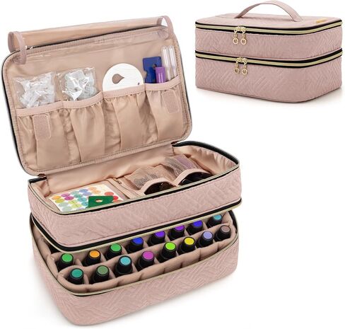 BAFASO Essential Oil Storage Case Holds 40 Bottles (5ml-30ml), Essential Oil Organizer with Tool Storage Sections (Bag Only), Teal in Saudi Arabia