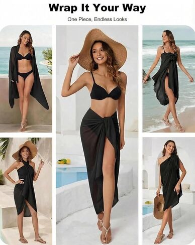 Sarong Wraps for Women Beach Cover Up Chiffon Sheer Bikini Beach Swimsuit Coverup Summer Vacation in Saudi Arabia