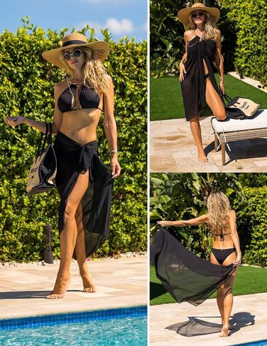 Sarong Wraps for Women Beach Cover Up Chiffon Sheer Bikini Beach Swimsuit Coverup Summer Vacation in Saudi Arabia