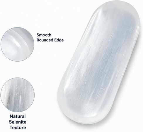 Selenite Crystal Bowl - Jewelry Organizer &, Charging Bowl for Cleansing, Healing, Recharging Crystals, Home Decor Housewarming Gift for Men Women- 5.91x2.76 Inch. in Saudi Arabia