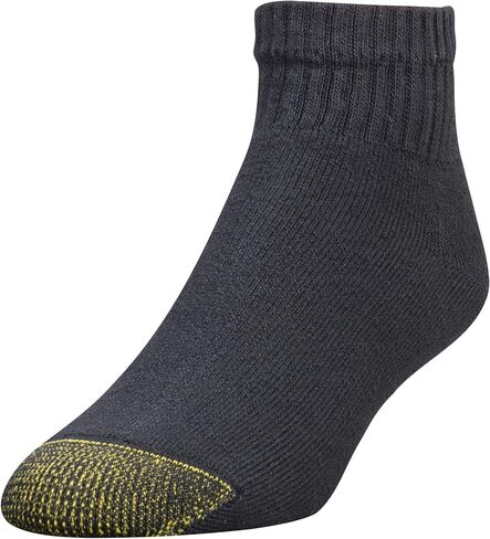 جورب رياضي من القطن ربع 656s للرجال من Gold Toe (12 قطعة)، أسود، كبير 12.5-16 in Kuwait