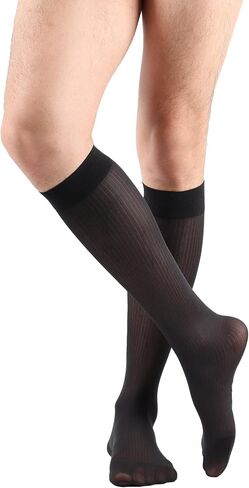 3 Pairs Men's Silk Socks, Mid-Calf Formal Dress Socks, Sheer Thin Dress Socks for Men in Saudi Arabia