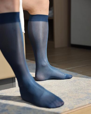 3 Pairs Men's Silk Socks, Mid-Calf Formal Dress Socks, Sheer Thin Dress Socks for Men in Kuwait