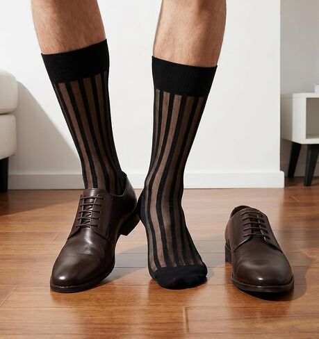 Sheer Socks Men, Black Nylon Thin Mens Sheer Dress Socks Silk Sock for Tuxedo Casual Business Boardroom Formal Dress Suit (Black) in Saudi Arabia