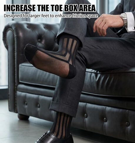 Sheer Socks Men, Black Nylon Thin Mens Sheer Dress Socks Silk Sock for Tuxedo Casual Business Boardroom Formal Dress Suit (Black) in Saudi Arabia