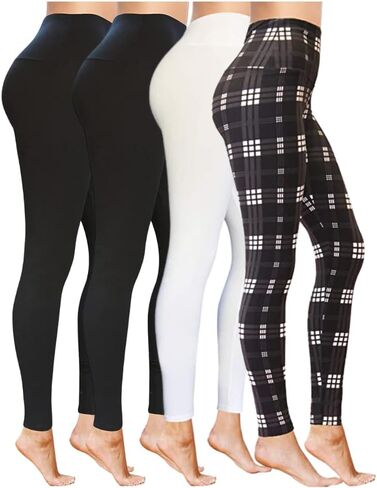 COMFY FOREVER Leggings for Women W/5' High Waist Tummy Control Ankle Length Pants Bundles in Saudi Arabia