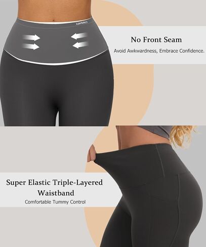 Tummy Control Leggings with Pockets Compression Butt Lifter High Waist Pants (US, Alpha, Large, Regular, Black) in Saudi Arabia
