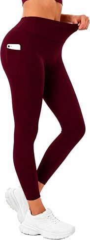 High Waisted Leggings for Women Tummy Control, Yoga Pants with Pockets, No-Roll Workout Leggings, Opaque Coverage in Saudi Arabia