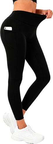 High Waisted Leggings for Women Tummy Control, Yoga Pants with Pockets, No-Roll Workout Leggings, Opaque Coverage in Saudi Arabia
