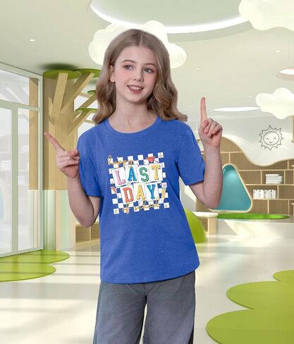 Last Day of School Shirts for Kids Boys Girls Happy Last Day of School Tshirt School Graduation End of Years Tops 5-14Y in Kuwait