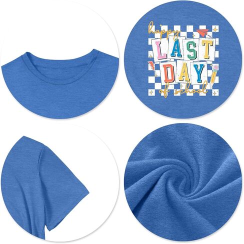 Last Day of School Shirts for Kids Boys Girls Happy Last Day of School Tshirt School Graduation End of Years Tops 5-14Y in Kuwait