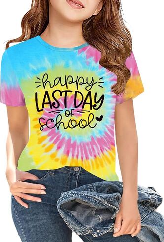 Last Day of School Shirts for Kids Boys Girls Happy Last Day of School Tshirt School Graduation End of Years Tops 5-14Y in Kuwait
