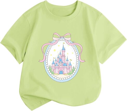 Fkatuzi Cute Shirts for Girls Bow Graphic Tees Kids Family Holiday Vacation Tshirt Trip Tops Cotton in Saudi Arabia