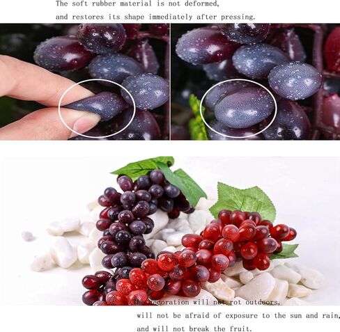 2bunches Purple Large Bunch Artificial Grape Lifelike Artificial Grapes Decor Hanging Rubber Grape Bundles Rubber Grapes in for Kitchen Photography Decoration(85Grains 12 inches) in Saudi Arabia