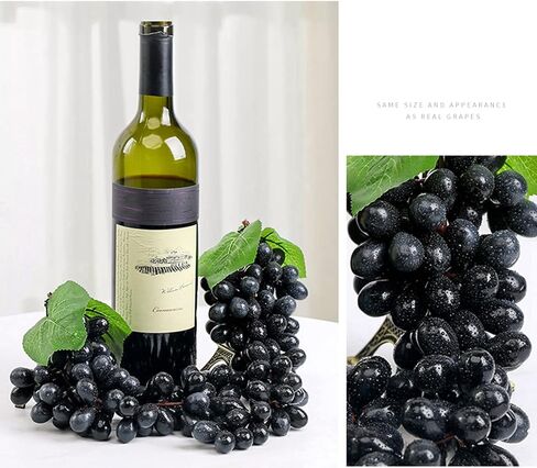 2bunches Purple Large Bunch Artificial Grape Lifelike Artificial Grapes Decor Hanging Rubber Grape Bundles Rubber Grapes in for Kitchen Photography Decoration(85Grains 12 inches) in Saudi Arabia