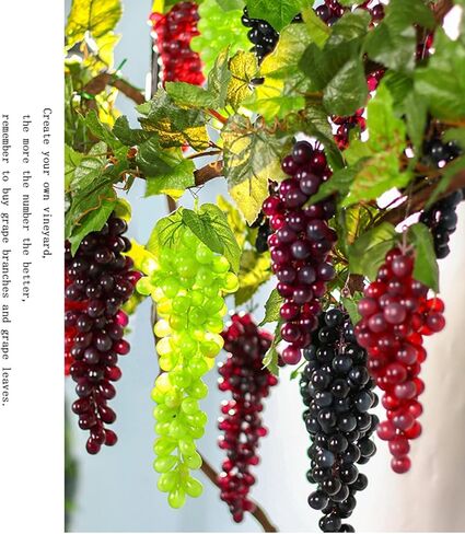 2bunches Purple Large Bunch Artificial Grape Lifelike Artificial Grapes Decor Hanging Rubber Grape Bundles Rubber Grapes in for Kitchen Photography Decoration(85Grains 12 inches) in Saudi Arabia