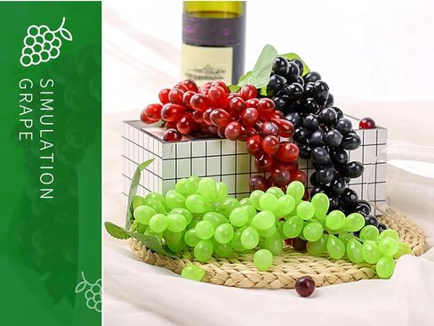2bunches Purple Large Bunch Artificial Grape Lifelike Artificial Grapes Decor Hanging Rubber Grape Bundles Rubber Grapes in for Kitchen Photography Decoration(85Grains 12 inches) in Saudi Arabia