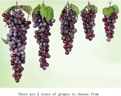 2bunches Purple Large Bunch Artificial Grape Lifelike Artificial Grapes Decor Hanging Rubber Grape Bundles Rubber Grapes in for Kitchen Photography Decoration(85Grains 12 inches) in Saudi Arabia