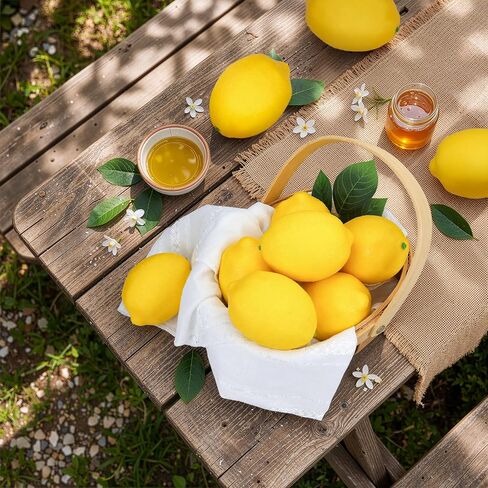12 Pcs Fake Lemons Decoration Faux Yellow Lemons Artificial Fruits Lemon Decor Kitchen 3.54 x 2.75 Inch Lemon for Summer Party Decorations, Table Decor, Photo Props in Saudi Arabia