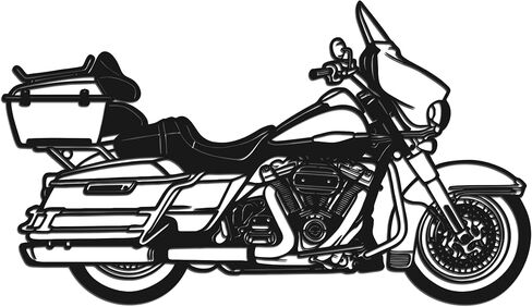 JEWLOVE Matte Black Classic Touring Motorcycle Metal Wall Art, 14.1" × 8.1" Cruiser Bike Decor for Garage, Man Cave & Motorcycle Enthusiasts in Kuwait