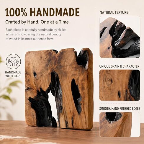 BOTALEGRE 4-Piece Cedar Wood Wall Art Set, Rustic Abstract Wall Decor for Home in Saudi Arabia