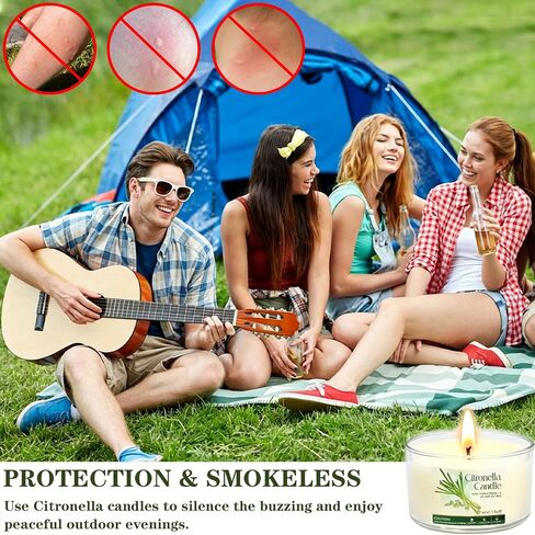Citronella Candles Outdoor, 16 Pack 1.5oz, Long Burning Portable Travel Size Soy Wax Candles with Natural Citronella Oil, Small Acrylic Jar Candle Set for Patio, Backyard, Camping, Indoor Outside in Saudi Arabia