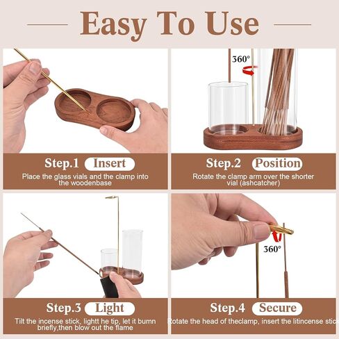 Incense Holder with 40 Pcs Palo Santo Incense Sticks - Incense Burner Holder with Glass Ash Catcher Relaxation, Purification, Meditation, Yoga Gift in Saudi Arabia