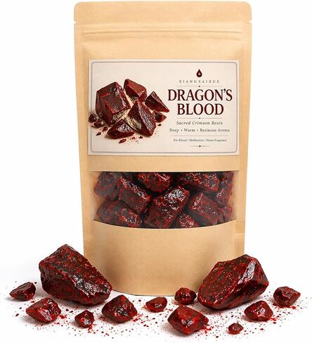 Dragon’s Blood Resin, Premium Natural Resin Incense for Meditation, Aromatherapy, Spiritual Rituals & Home Fragrance, Rich Crimson Resin (30g / 120g) (Dragon's Blood 30g) in Kuwait