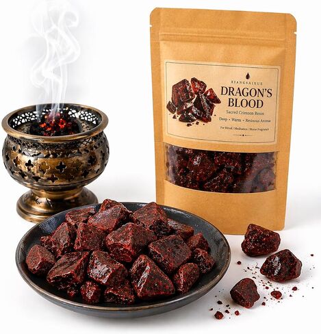 Dragon’s Blood Resin, Premium Natural Resin Incense for Meditation, Aromatherapy, Spiritual Rituals & Home Fragrance, Rich Crimson Resin (30g / 120g) (Dragon's Blood 30g) in Kuwait