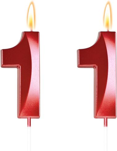 Red 12 Candles 12nd Birthday Decorations for GirlsBoys, 12th Candle for Red Theme Birthday Decorations, 12 Cake Topper for 12 Year Old Girl Boys Birthday Party Decor(Number 12 Candle) in Saudi Arabia
