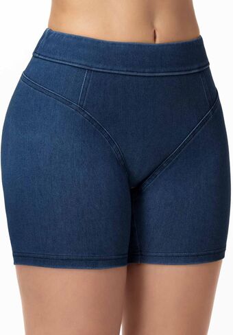 THE GYM PEOPLE Women's Scrunch Booty Lifting Jean Shorts Stretchy Pull On Skiny Denim Shorts in Kuwait