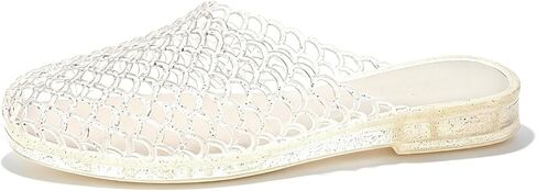 Women's Clear Jelly Mesh Slides Sandals Casual Comfortable Closed Round Toe Slip On Transparent Low Heel Mules for Summer Daily Vacation Anti-Slip Beach Jellies Slippers in Saudi Arabia
