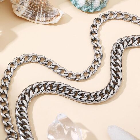 2PCS Ankle Bracelets for Women - Gold/Silver Plated Stainless Steel Anklets Set - Waterproof Layered Cuban Link Chain Anklet Bracelet Summer Beach Foot Jewelry Gifts for Women (Style 2-Silver) in Saudi Arabia