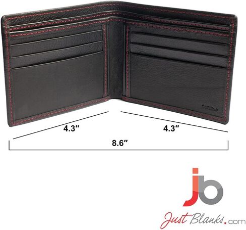 Just Blanks JB002 Men's Genuine Leather Wallet, Black, OneSize in Saudi Arabia