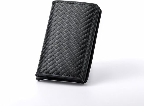 Men's Carbon Fiber Wallet with Aluminum Alloy Cardholder, Automatic Pop-Up Card Mechanism, Slim and Durable Wallet,P1 in Kuwait