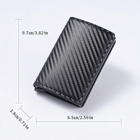 Men's Carbon Fiber Wallet with Aluminum Alloy Cardholder, Automatic Pop-Up Card Mechanism, Slim and Durable Wallet,P1 in Kuwait