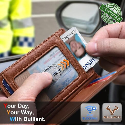 BULLIANT Slim Wallet For Men, Magnetic Flip Wallet 11Cards Metal Money Clip Pocket Fit RFID Blocking in Kuwait