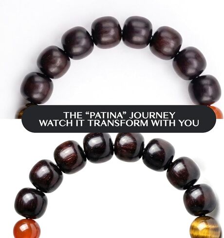 Authentic Red Sandalwood Bracelet, Handmade Mala Bead Bracelet for Prayer Stress Relief, Mindfulness, Zen Gift in Kuwait