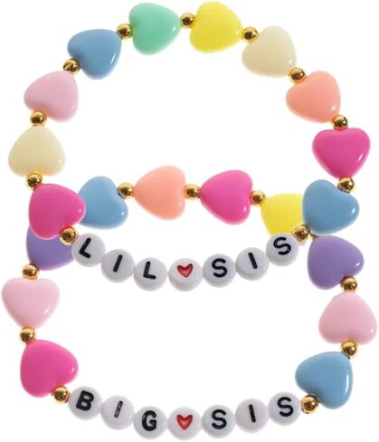 DATOA Colorful Beads Big Sister Bracelet Gift for Sister Big Sister Bracelet Little Sister Gifts for Sisters Little Sis Big Sister Announcement Sister Jewelry in Kuwait